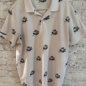 Bonobos Beige Polo with Black Palm Motif